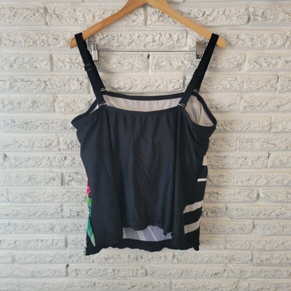 Maxine Hollywood Womens Swim Top 22W Plus Black Built in Bra FLO190XE - Picture 5 of 8